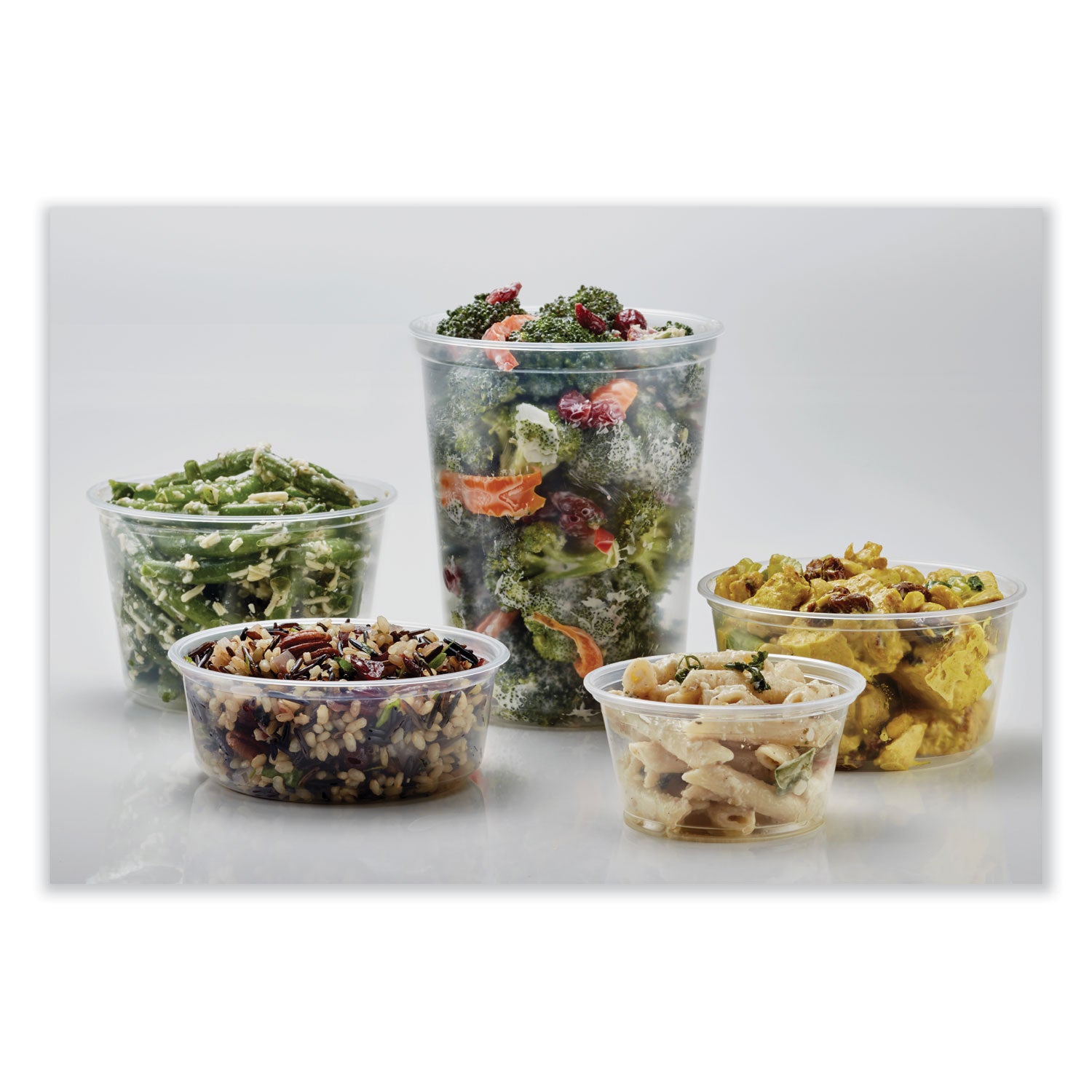 Fabri-Kal Microwavable Deli Containers, 12 oz, 4.6 Diameter x 2.3 h, Clear, Plastic, 500/Carton (PK12SC)