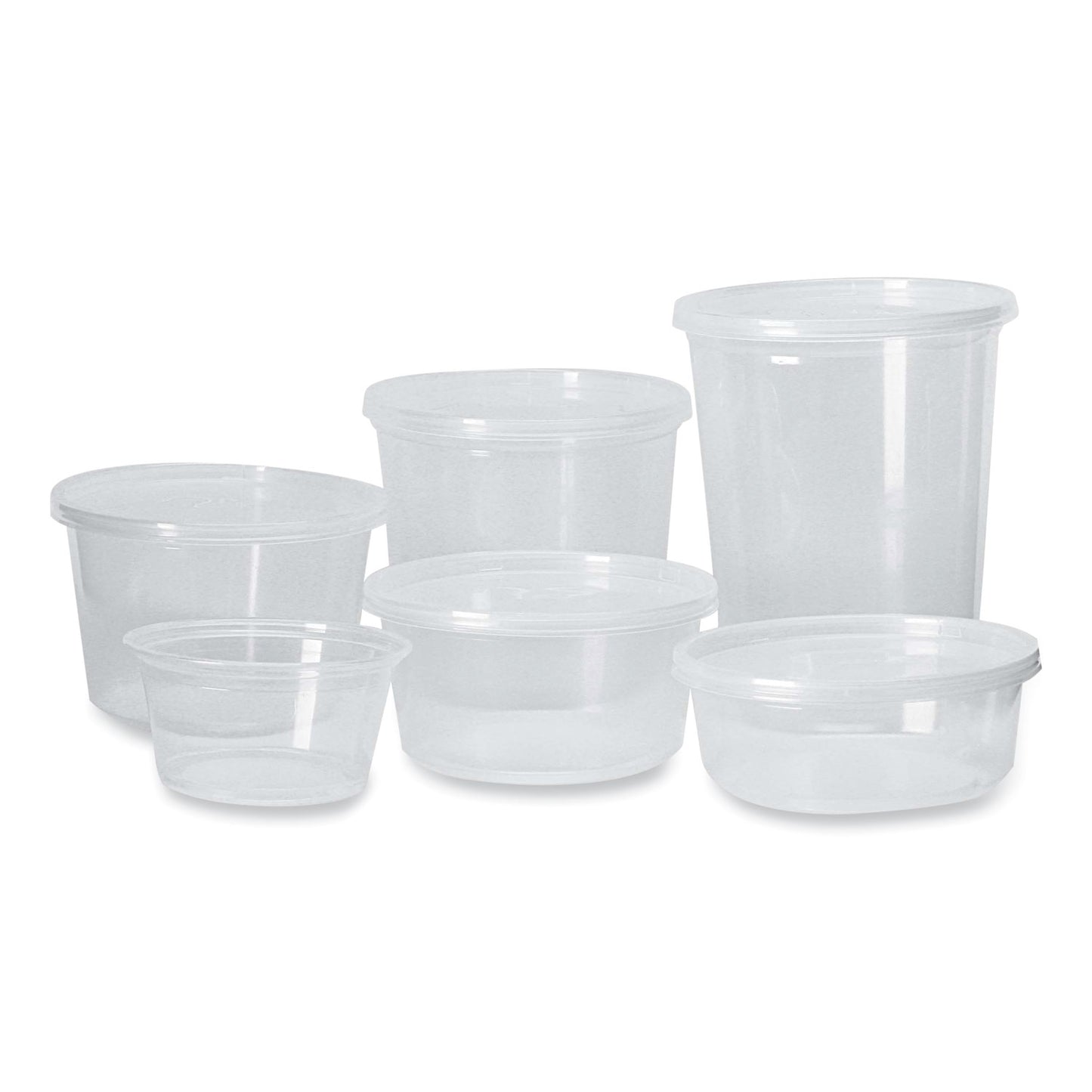 Fabri-Kal Microwavable Deli Containers, 12 oz, 4.6 Diameter x 2.3 h, Clear, Plastic, 500/Carton (PK12SC)