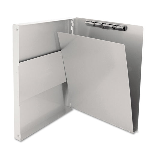 Saunders Snapak Aluminum Side-Open Forms Folder, 0.5" Clip Capacity, Holds 8.5 x 11 Sheets, Silver (10517)