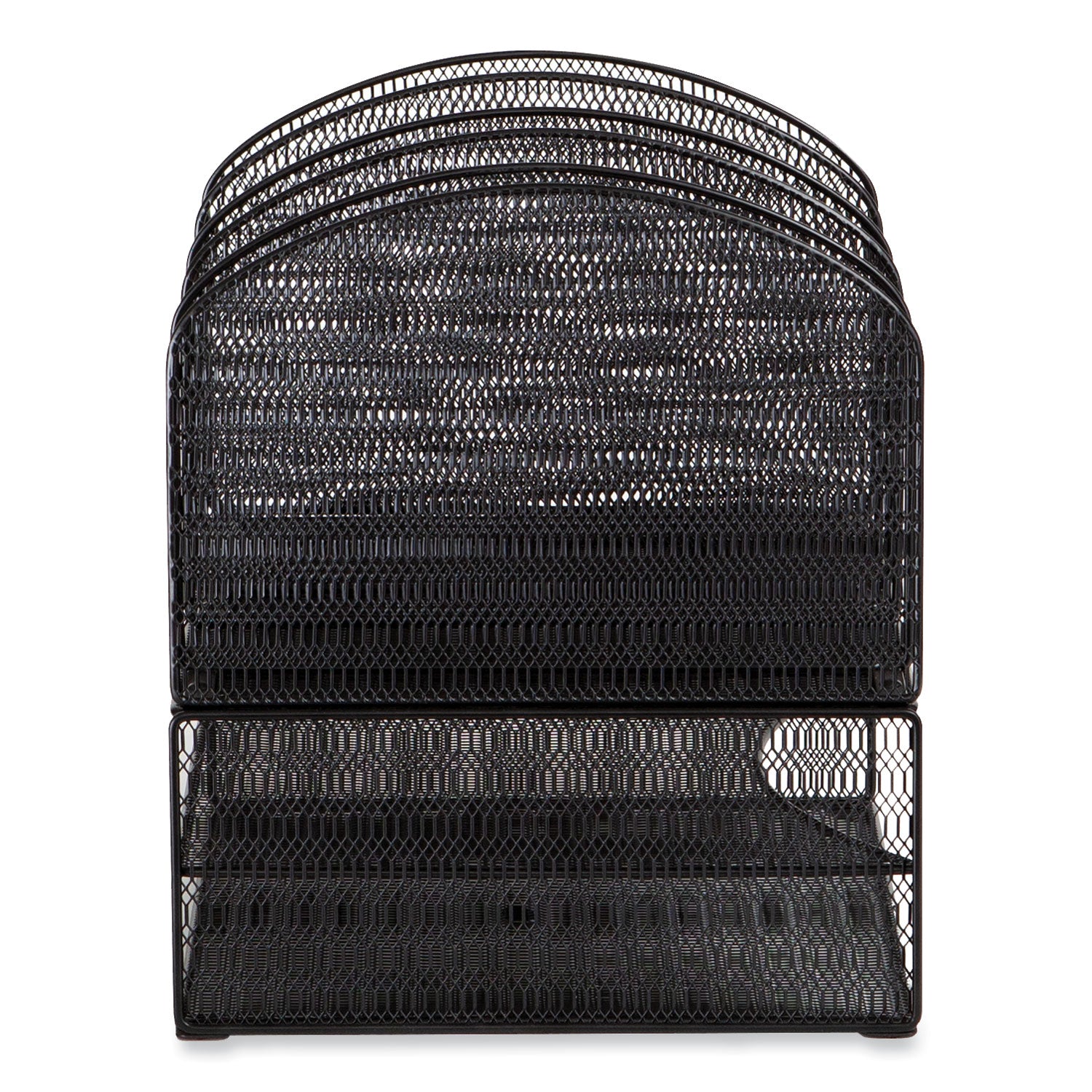 Safco Onyx Mesh Desk Organizer, Two Horizontal and Six Upright Sections, Letter Size Files, 13.25 x 11.32 x 13.32, Black (3214BLKD)