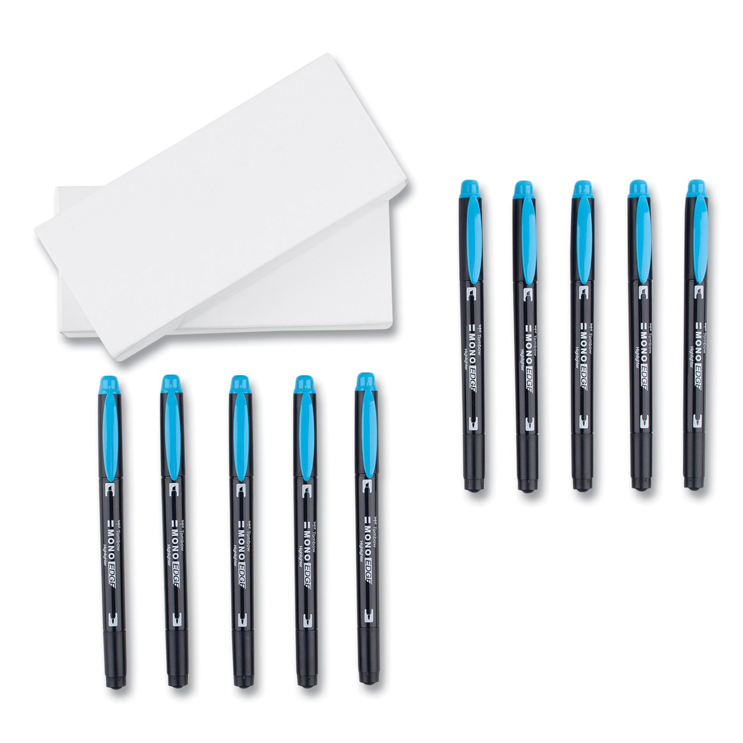 Tombow Highlighters, Skyblue Ink, Bullet/Chisel Tip, Skyblue Barrel, 10/Box (56413)