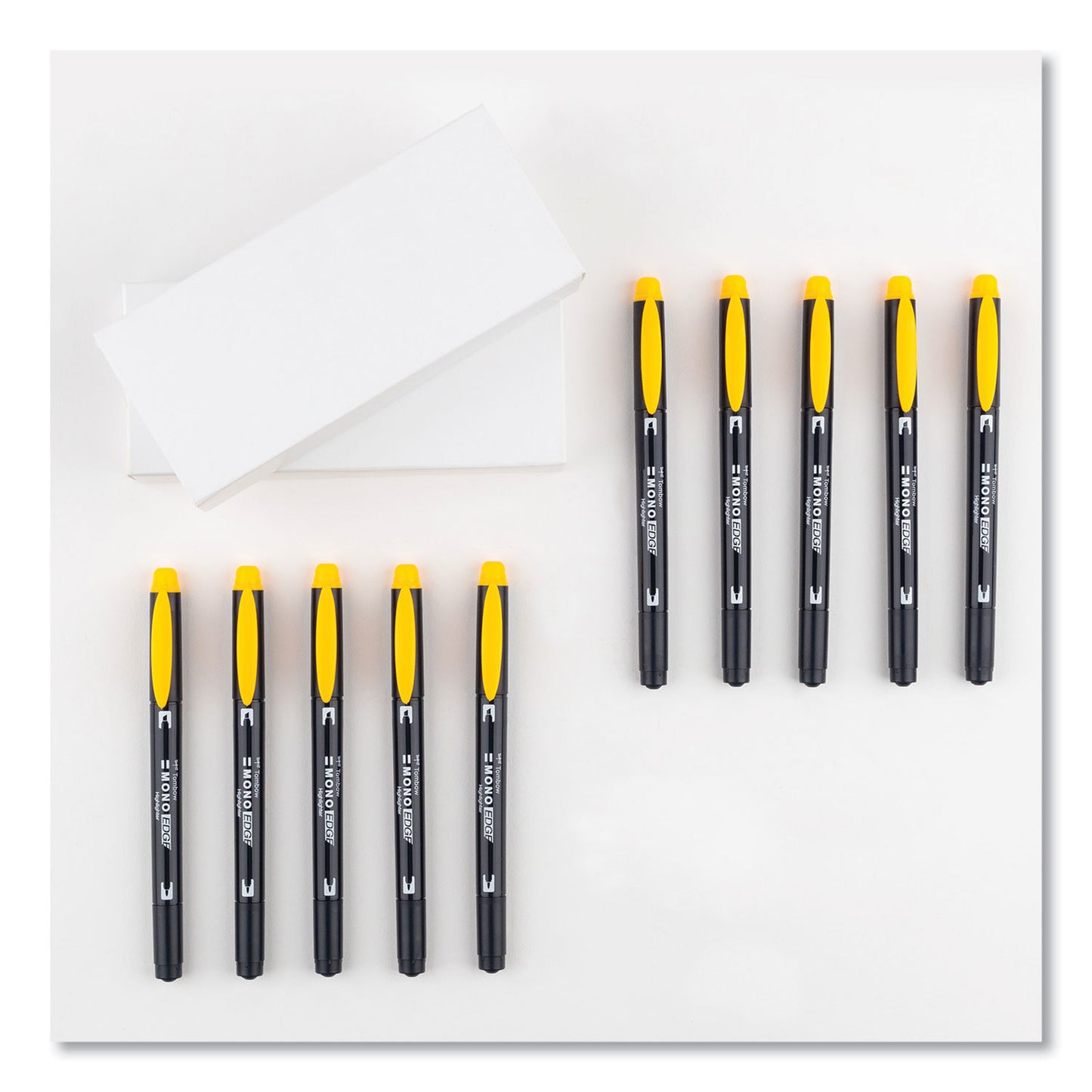 Tombow Highlighters, Golden Yellow Ink, Bullet/Chisel Tip, Golden Yellow Barrel, 10/Box (56410)