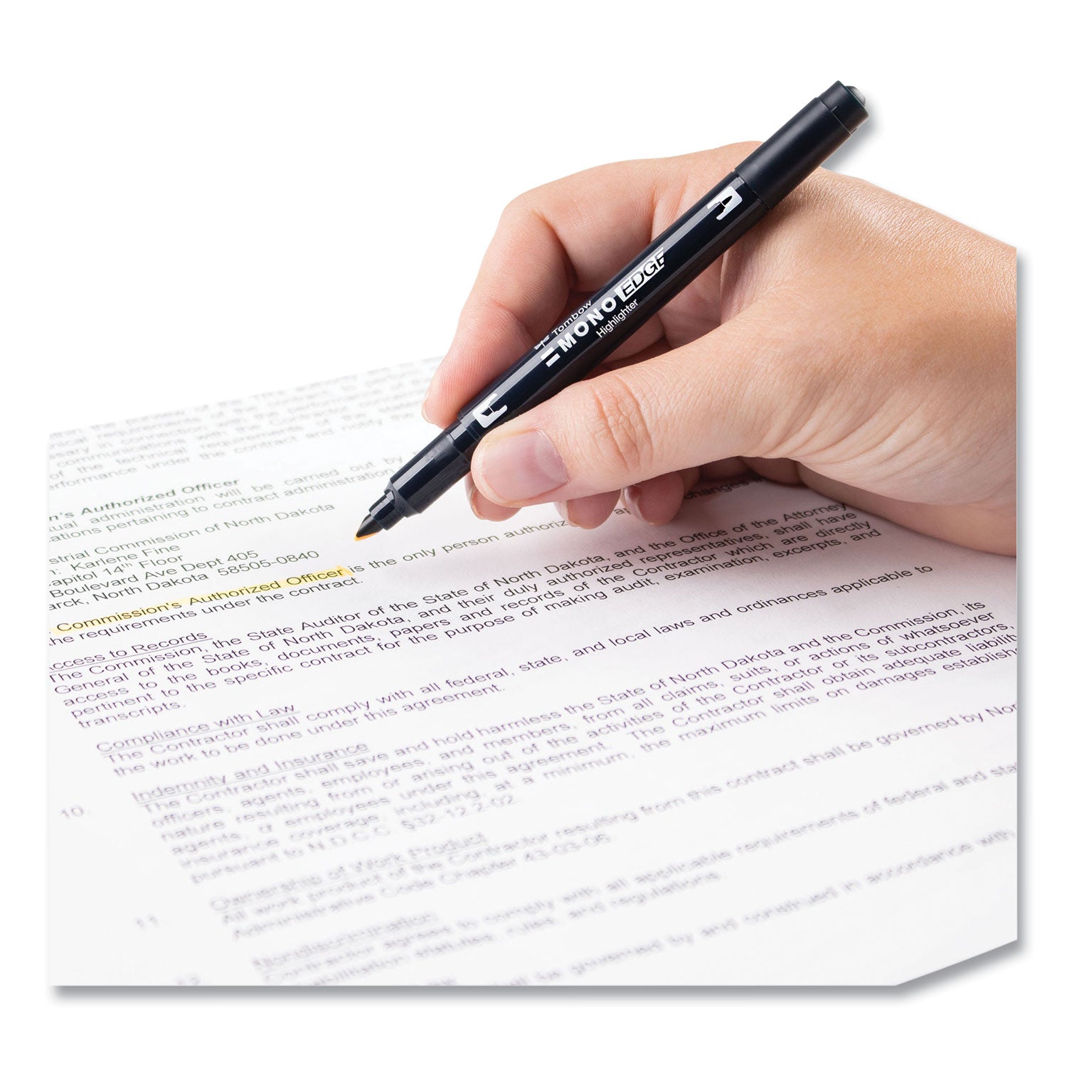 Tombow Highlighters, Golden Yellow Ink, Bullet/Chisel Tip, Golden Yellow Barrel, 10/Box (56410)