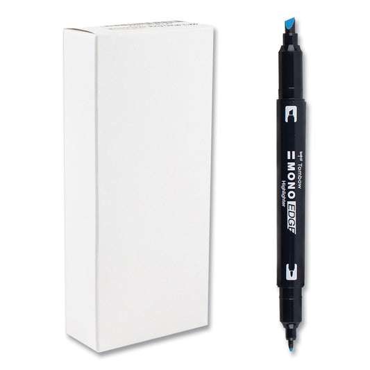 Tombow Highlighters, Skyblue Ink, Bullet/Chisel Tip, Skyblue Barrel, 10/Box (56413)