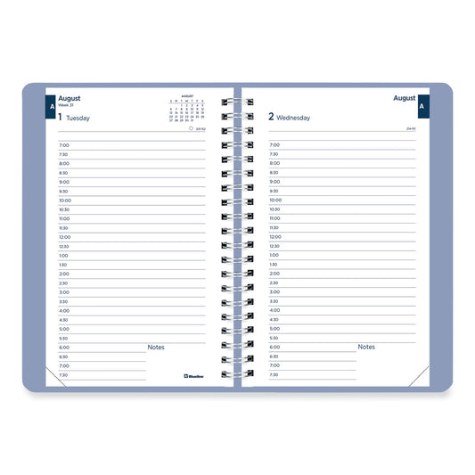 Blueline Academic Daily/Monthly Planner, 8 x 5, Cyan Cover, 12-Month (Aug to July): 2024 to 2025 (CA201F02)