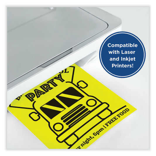 Printworks Professional Color Cardstock, 65 lb Cover Weight, 8.5 x 11, Lemon Yellow, 250/Ream (00113)