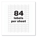 Avery PermaTrack Destructible Asset Tag Labels, Laser Printers, 0.5 x 1, White, 84/Sheet, 8 Sheets/Pack (60535)