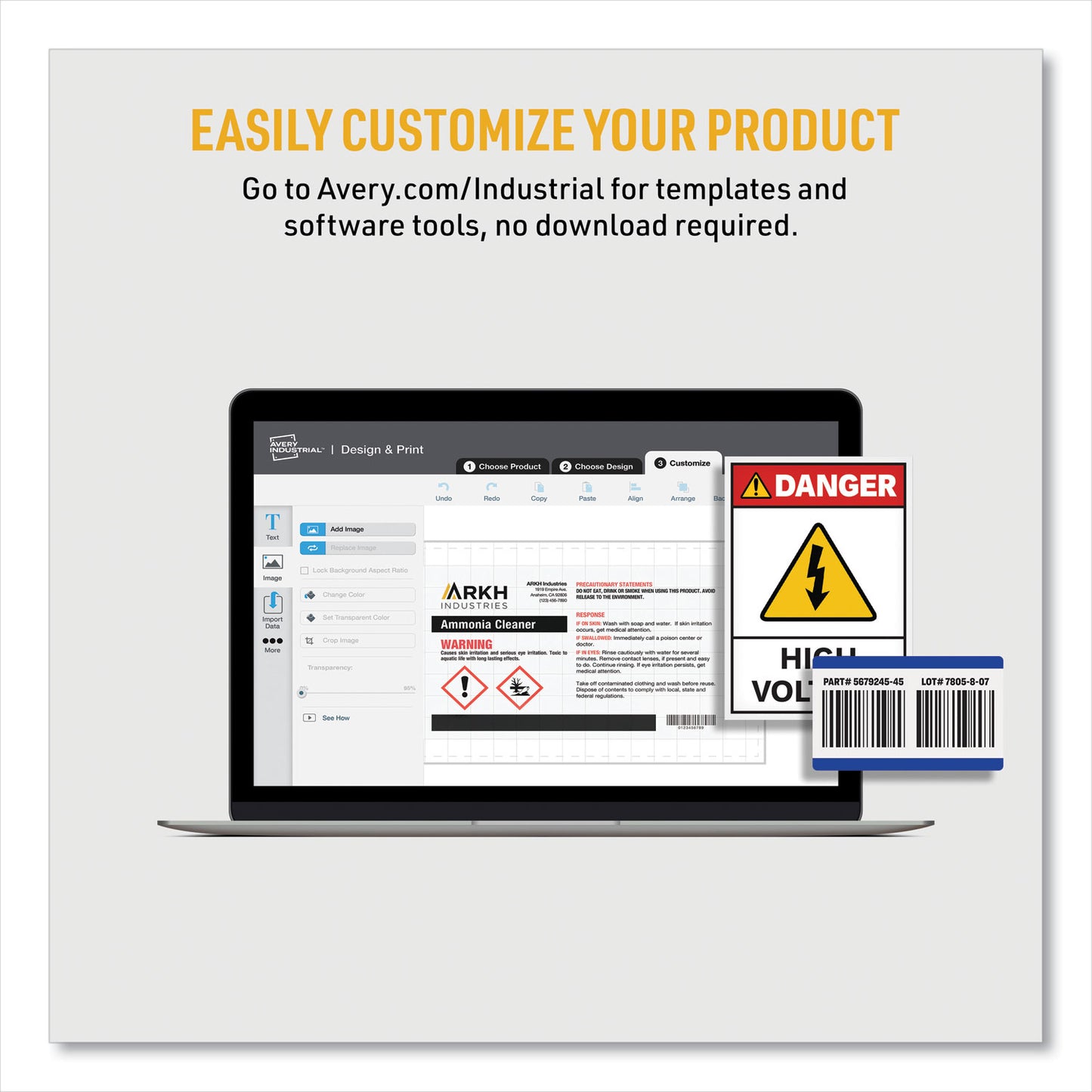 Avery PermaTrack Tamper-Evident Asset Tag Labels, Laser Printers, 2 x 3.75, White, 8/Sheet, 8 Sheets/Pack (60538)