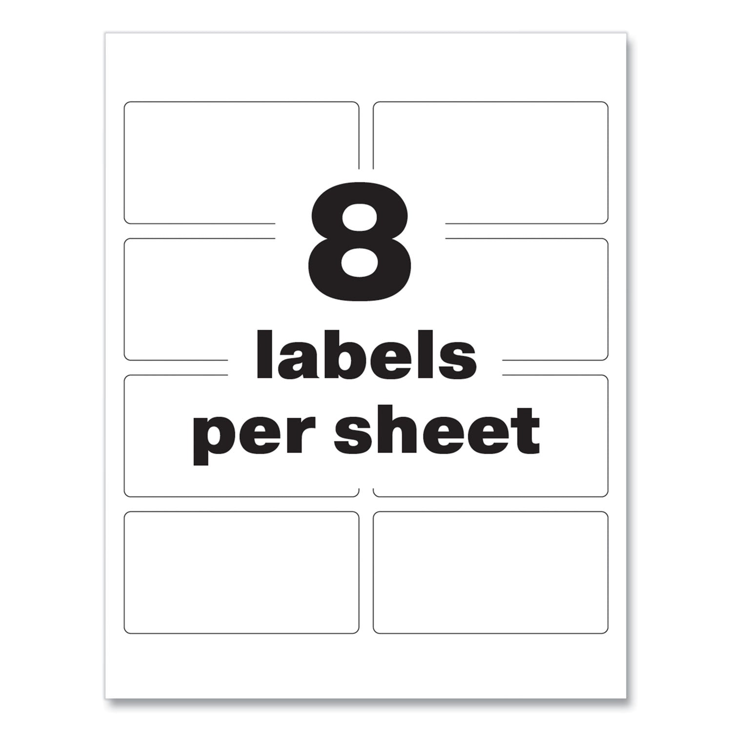 Avery PermaTrack Tamper-Evident Asset Tag Labels, Laser Printers, 2 x 3.75, White, 8/Sheet, 8 Sheets/Pack (60538)