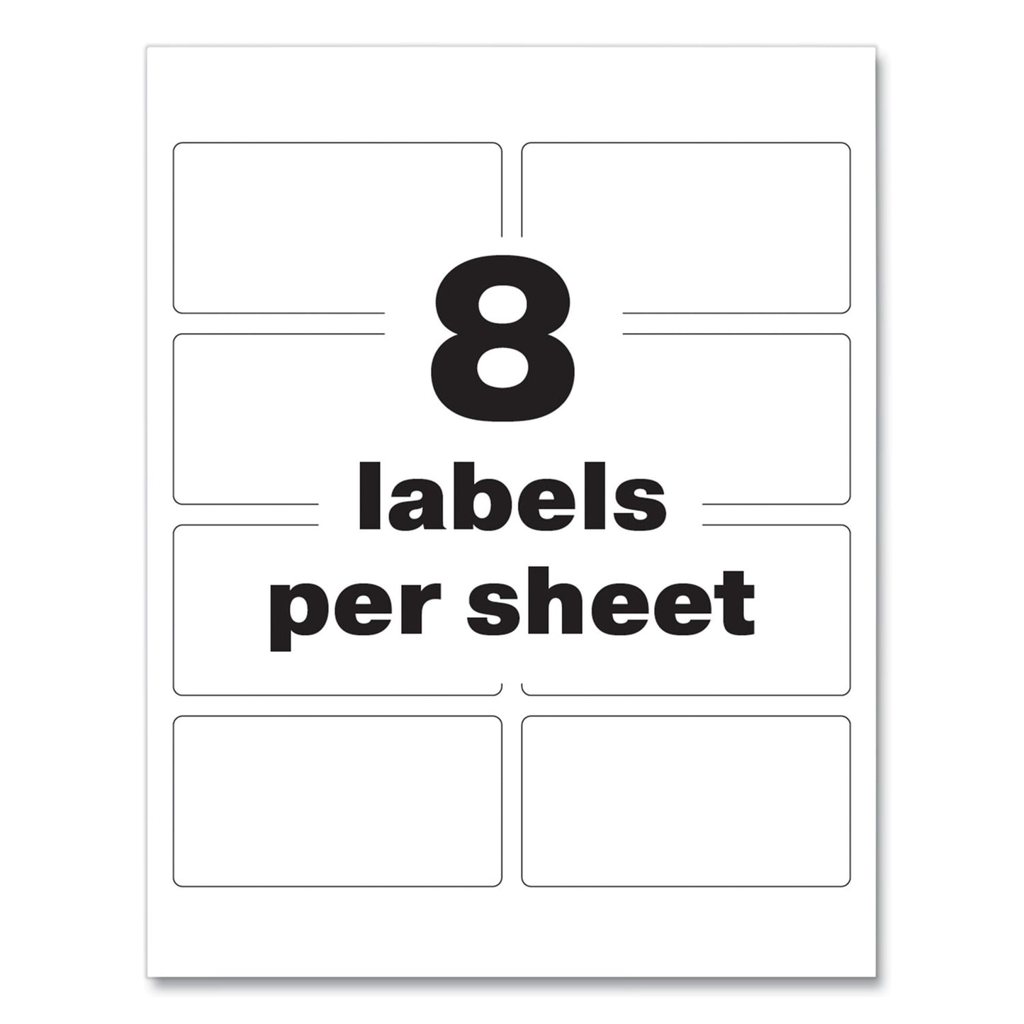 Avery PermaTrack Destructible Asset Tag Labels, Laser Printers, 2 x 3.75, White, 8/Sheet, 8 Sheets/Pack (60539)