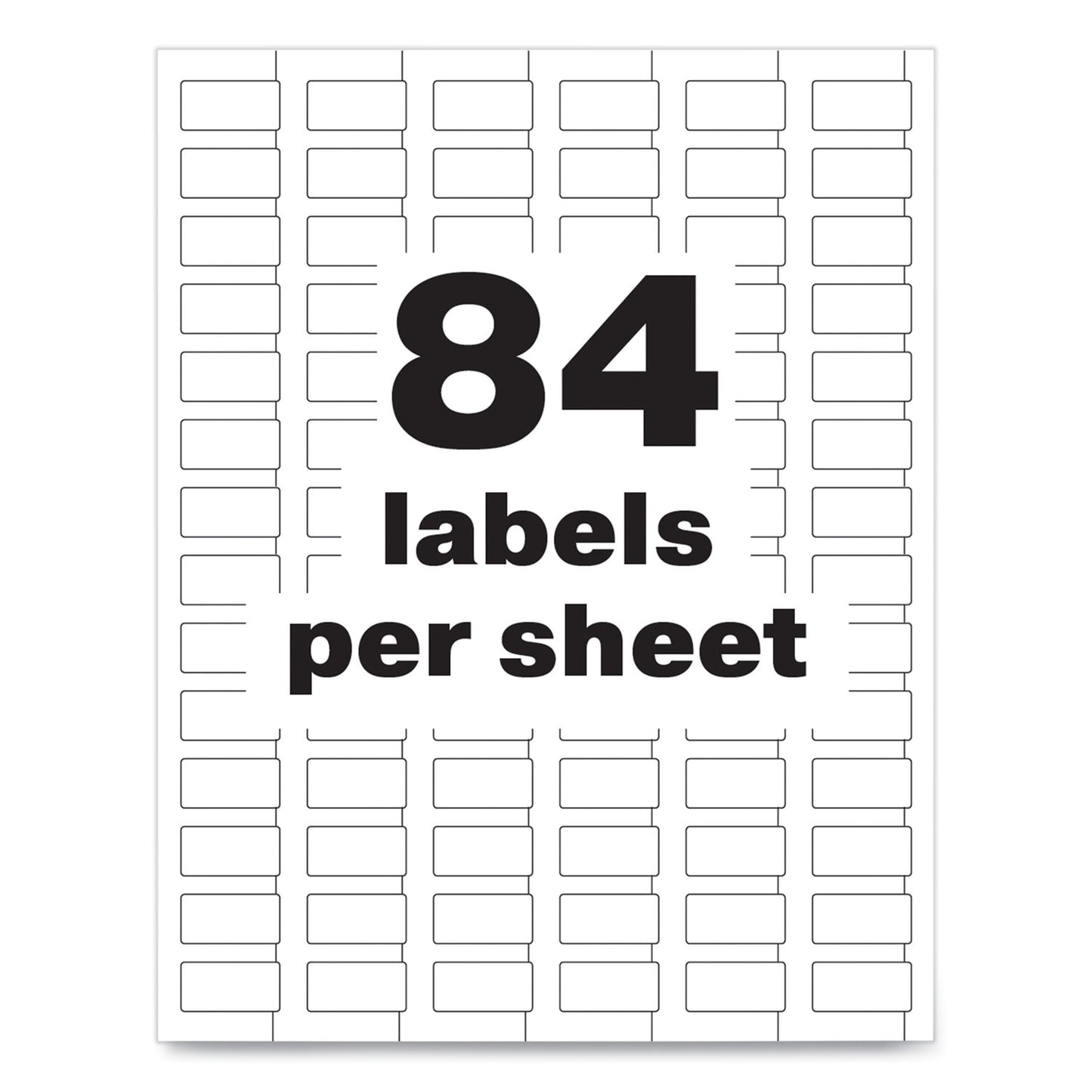 Avery PermaTrack Durable White Asset Tag Labels, Laser Printers, 0.5 x 1, White, 84/Sheet, 8 Sheets/Pack (61527)