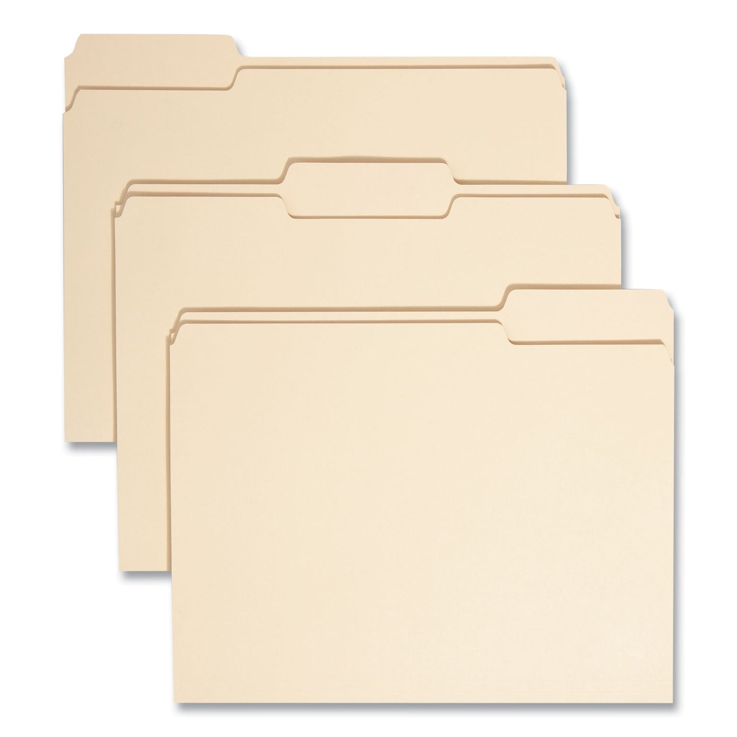 Smead 100% Recycled Manila Top Tab File Folders, 1/3-Cut Tabs: Assorted, Letter Size, 0.75" Expansion, Manila, 100/Box (10339)