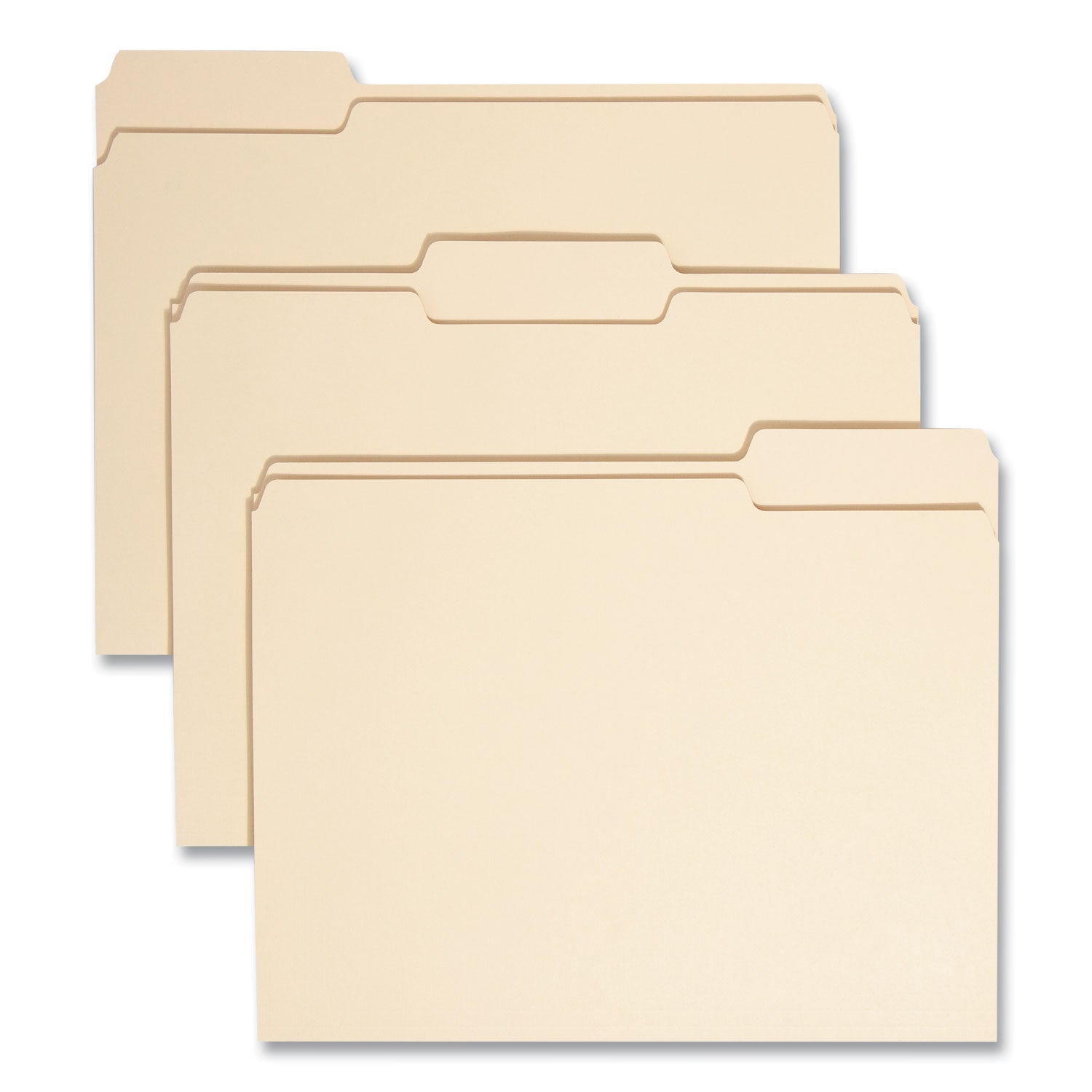Smead 100% Recycled Manila Top Tab File Folders, 1/3-Cut Tabs: Assorted, Letter Size, 0.75" Expansion, Manila, 100/Box (10339)
