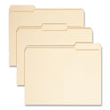 Smead 100% Recycled Reinforced Top Tab File Folders, 1/3-Cut Tabs: Assorted, Letter Size, 0.75" Expansion, Manila, 100/Box (10347)