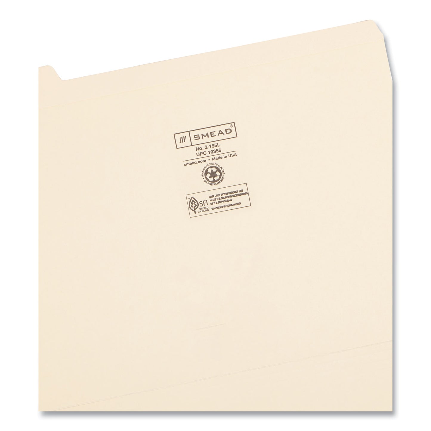 Smead Reinforced Tab Manila File Folders, 1/5-Cut Tabs: Assorted, Letter Size, 0.75" Expansion, 11-pt Manila, 100/Box (10356)