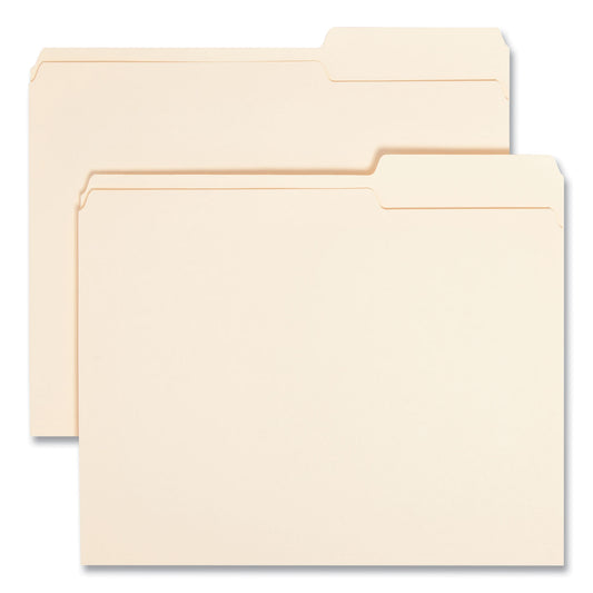 Smead Manila Guide Height Systems File Folders, 2/5-Cut Tabs: Right of Center, Letter Size, 0.75" Expansion, Manila, 100/Box (10385)