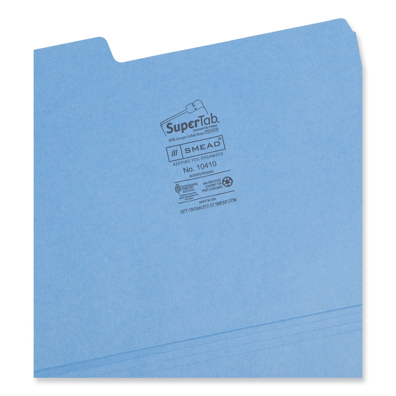 Smead SuperTab Colored File Folders, 1/3-Cut Tabs: Assorted, Letter Size, 0.75" Expansion, 14-pt Stock, Assorted Colors, 50/Box (10410)