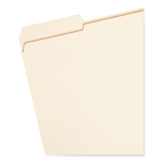 Smead Reinforced Tab Manila File Folders, 1/3-Cut Tabs: Assorted, Letter Size, 0.75" Expansion, 14-pt Manila, 100/Box (10434)