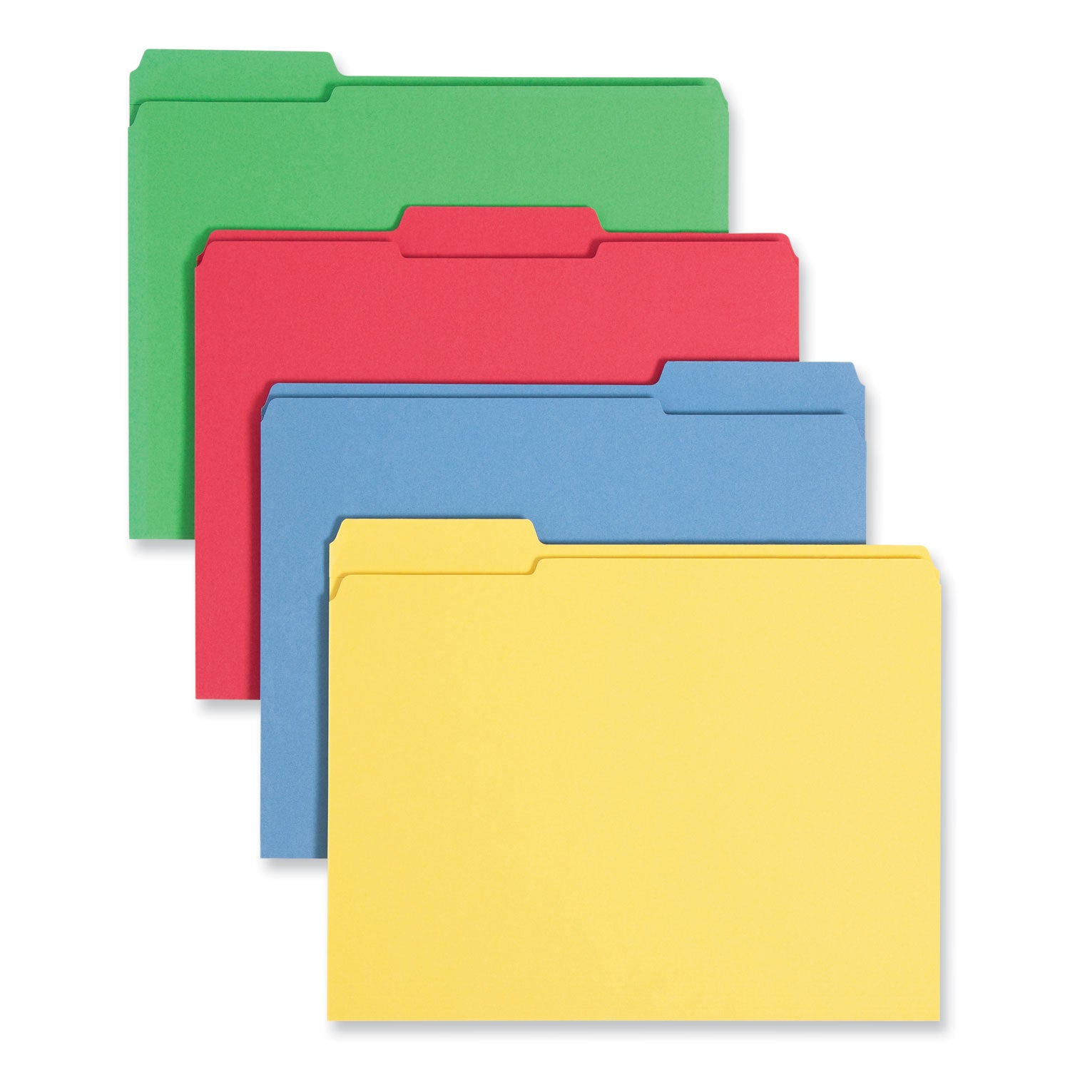 Smead Reinforced Top Tab Colored File Folders, 1/3-Cut Tabs: Assorted, Letter Size, 0.75" Expansion, Assorted Colors, 12/Pack (11641)