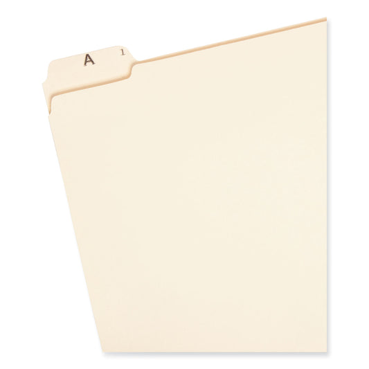 Smead Indexed File Folder Sets, 1/5-Cut Prelabeled Tabs: A to Z, Letter Size, 0.75" Expansion, Manila, 25/Set (11777)