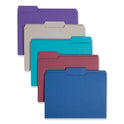 Smead Colored File Folders, 1/3-Cut Tabs: Assorted, Letter Size, 0.75" Expansion, Assorted: Gray/Maroon/Navy/Purple/Teal, 100/Box (11948)