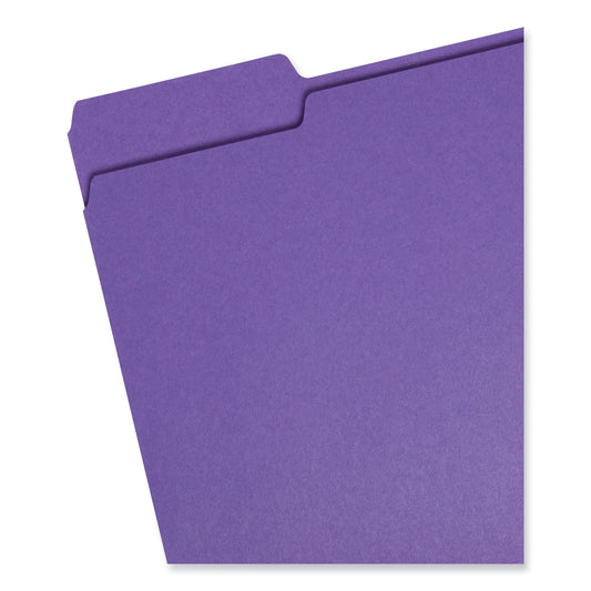 Smead Colored File Folders, 1/3-Cut Tabs: Assorted, Letter Size, 0.75" Expansion, Assorted: Gray/Maroon/Navy/Purple/Teal, 100/Box (11948)