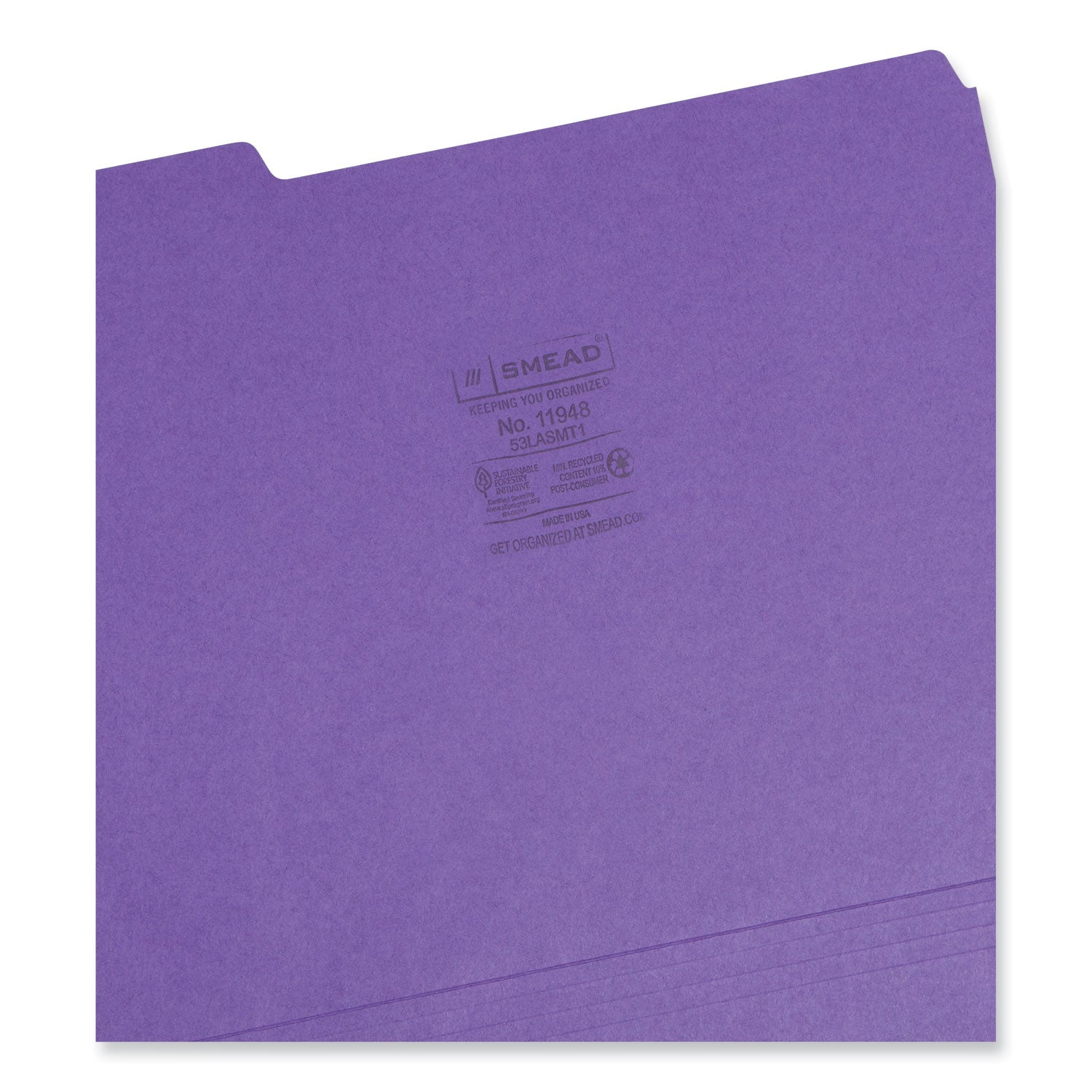 Smead Colored File Folders, 1/3-Cut Tabs: Assorted, Letter Size, 0.75" Expansion, Assorted: Gray/Maroon/Navy/Purple/Teal, 100/Box (11948)