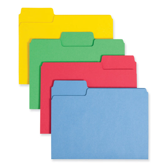 Smead SuperTab Colored File Folders, 1/3-Cut Tabs: Assorted, Letter Size, 0.75" Expansion, 11-pt Stock, Color Assortment 1, 24/Pack (11956)