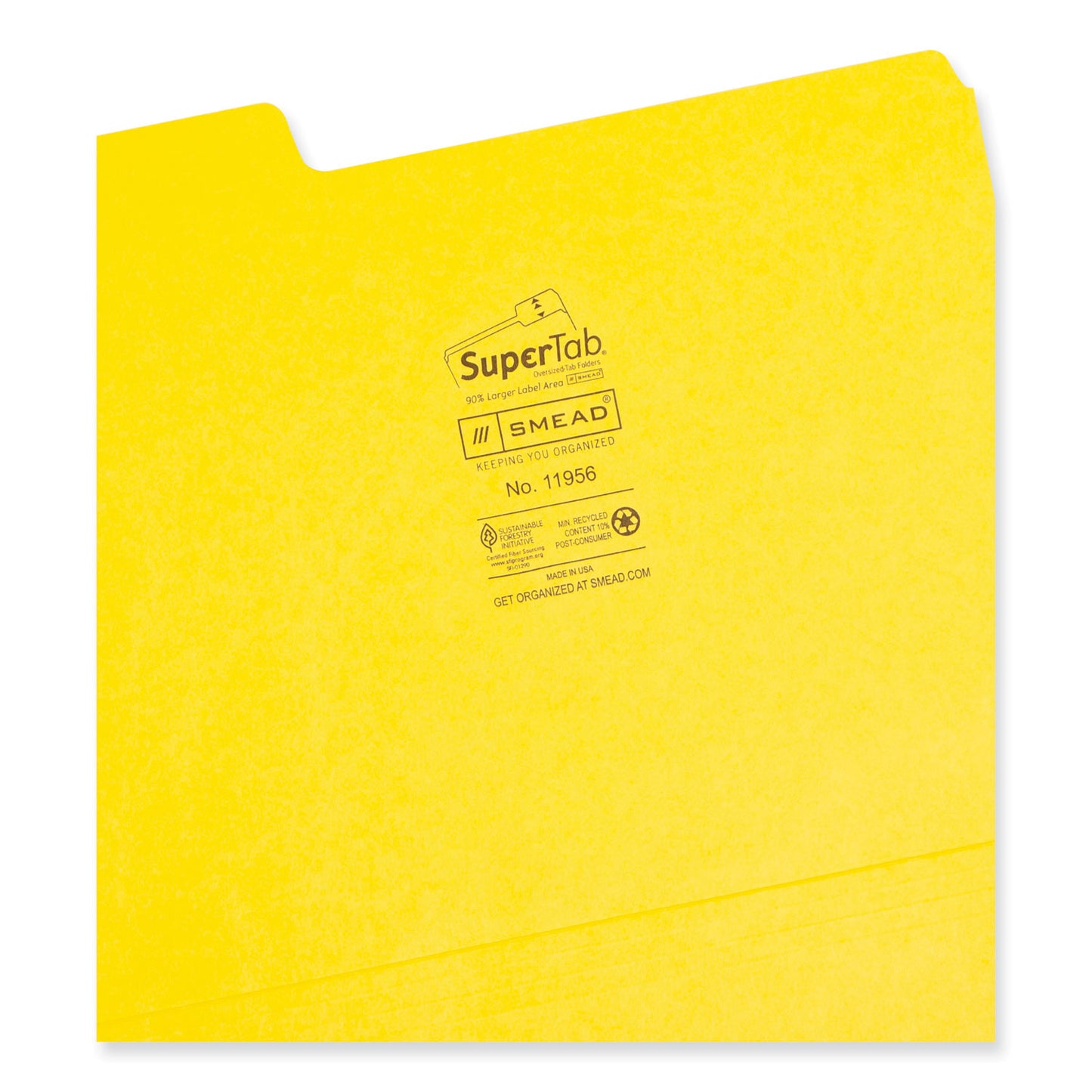 Smead SuperTab Colored File Folders, 1/3-Cut Tabs: Assorted, Letter Size, 0.75" Expansion, 11-pt Stock, Color Assortment 1, 24/Pack (11956)