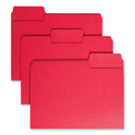 Smead SuperTab Colored File Folders, 1/3-Cut Tabs: Assorted, Letter Size, 0.75" Expansion, 11-pt Stock, Red, 100/Box (11983)