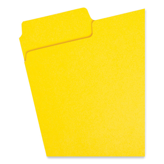 Smead SuperTab Colored File Folders, 1/3-Cut Tabs: Assorted, Letter Size, 0.75" Expansion, 11-pt Stock, Yellow, 100/Box (11984)