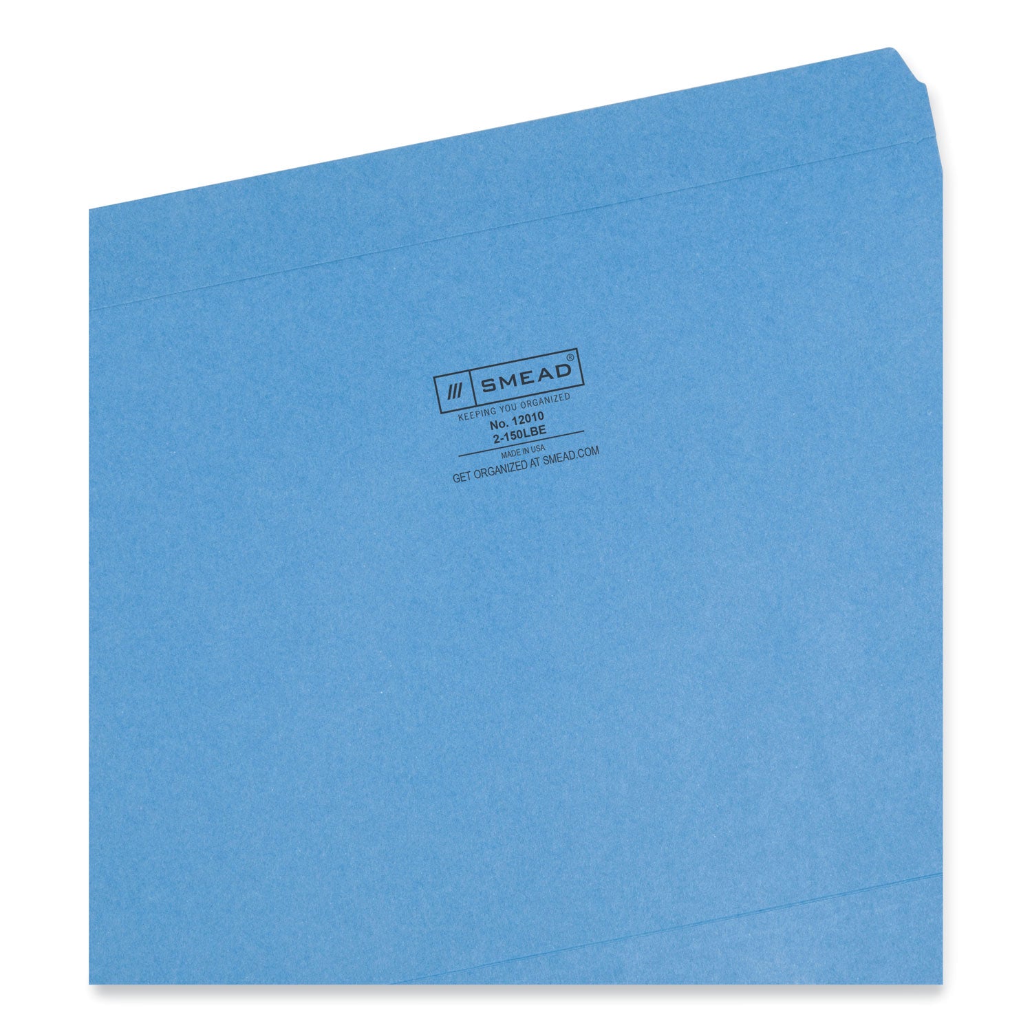 Smead Reinforced Top Tab Colored File Folders, Straight Tabs, Letter Size, 0.75" Expansion, Blue, 100/Box (12010)
