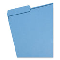 Smead Reinforced Top Tab Colored File Folders, 1/3-Cut Tabs: Assorted, Letter Size, 0.75" Expansion, Blue, 100/Box (12034)