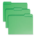 Smead Colored File Folders, 1/3-Cut Tabs: Assorted, Letter Size, 0.75" Expansion, Green, 100/Box (12143)