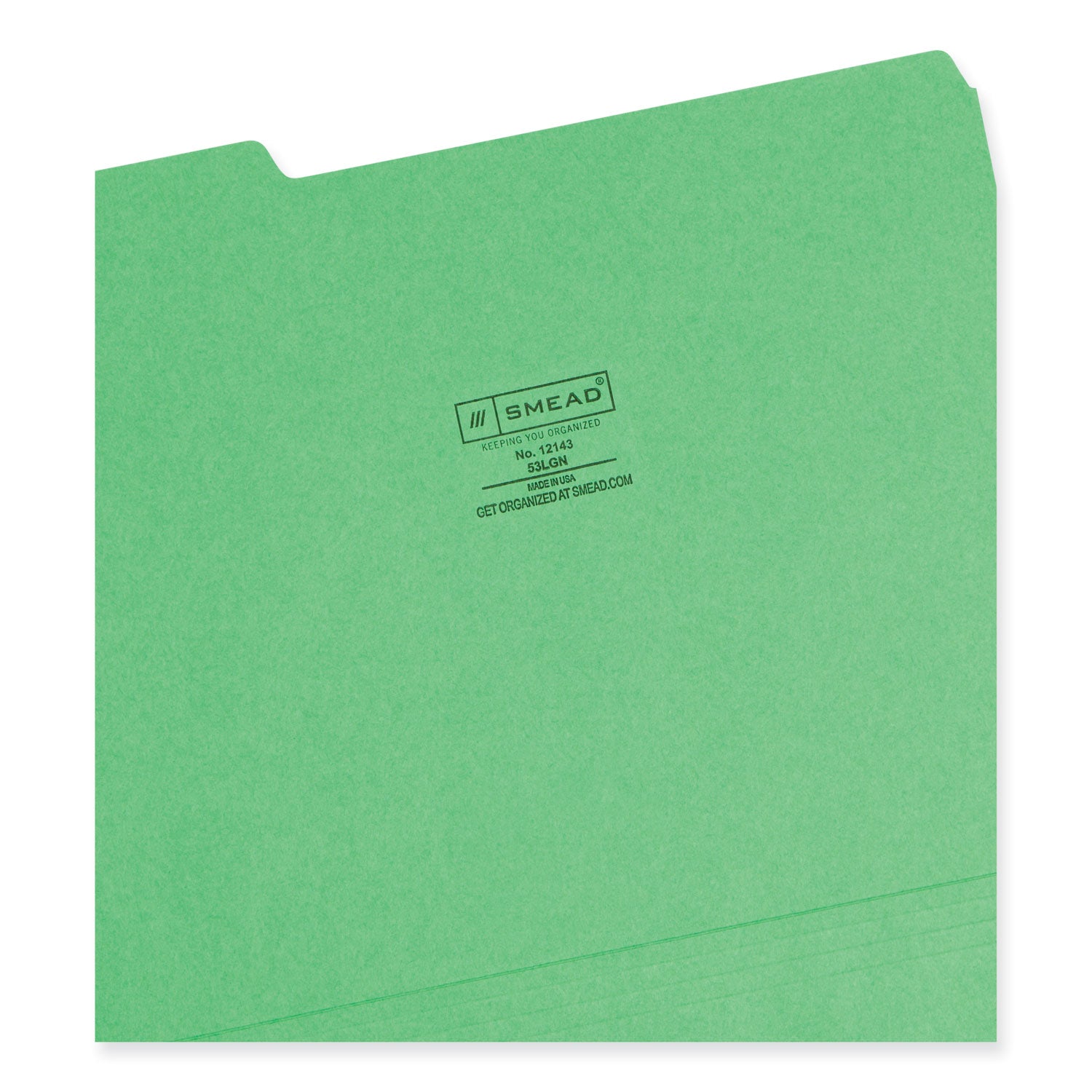 Smead Colored File Folders, 1/3-Cut Tabs: Assorted, Letter Size, 0.75" Expansion, Green, 100/Box (12143)