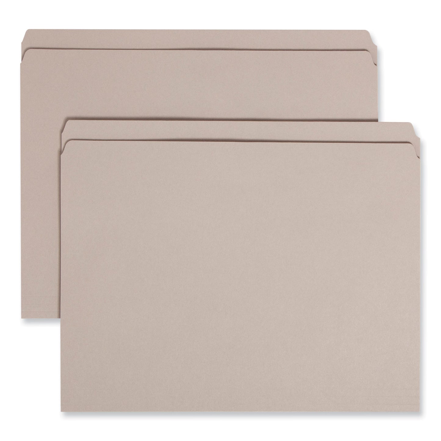 Smead Reinforced Top Tab Colored File Folders, Straight Tabs, Letter Size, 0.75" Expansion, Gray, 100/Box (12310)