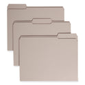 Smead Reinforced Top Tab Colored File Folders, 1/3-Cut Tabs: Assorted, Letter Size, 0.75" Expansion, Gray, 100/Box (12334)