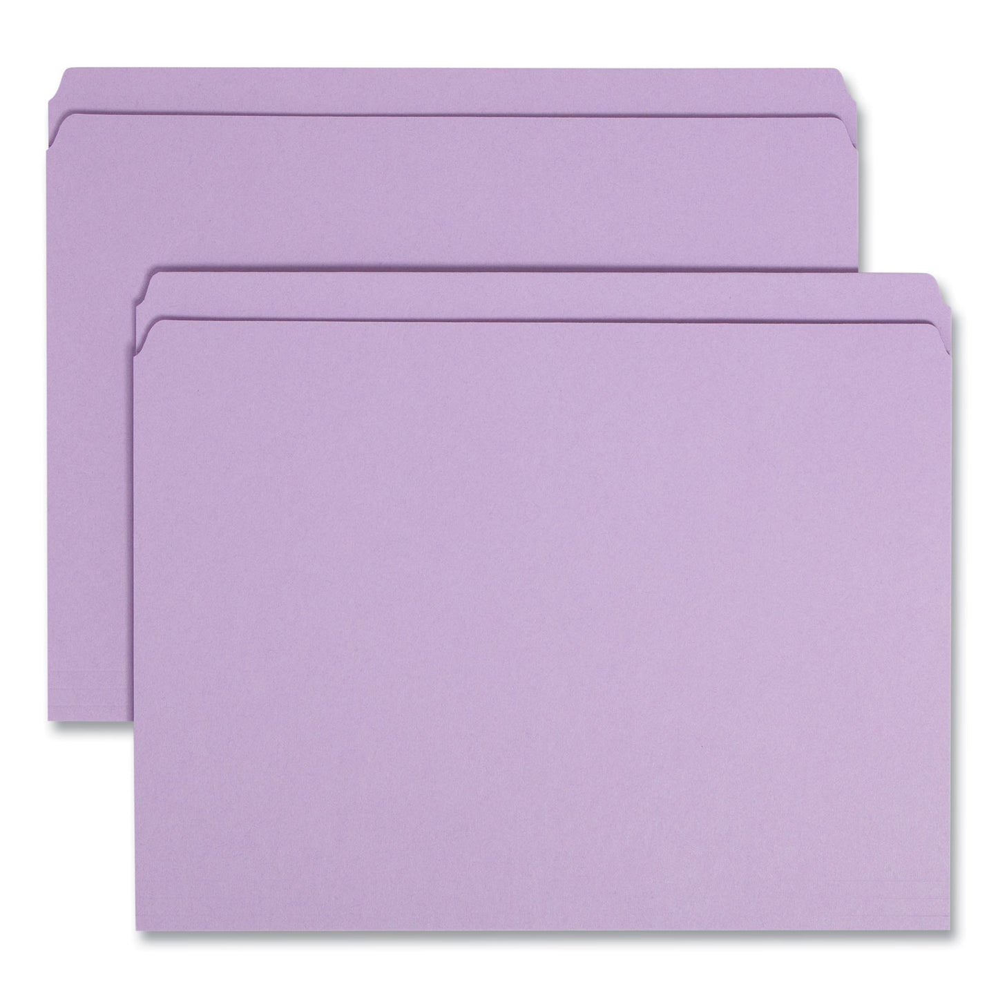 Smead Reinforced Top Tab Colored File Folders, Straight Tabs, Letter Size, 0.75" Expansion, Lavender, 100/Box (12410)