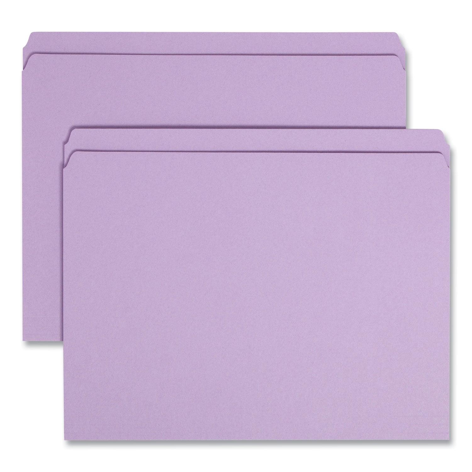 Smead Reinforced Top Tab Colored File Folders, Straight Tabs, Letter Size, 0.75" Expansion, Lavender, 100/Box (12410)
