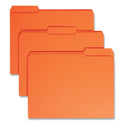 Smead Reinforced Top Tab Colored File Folders, 1/3-Cut Tabs: Assorted, Letter Size, 0.75" Expansion, Orange, 100/Box (12534)