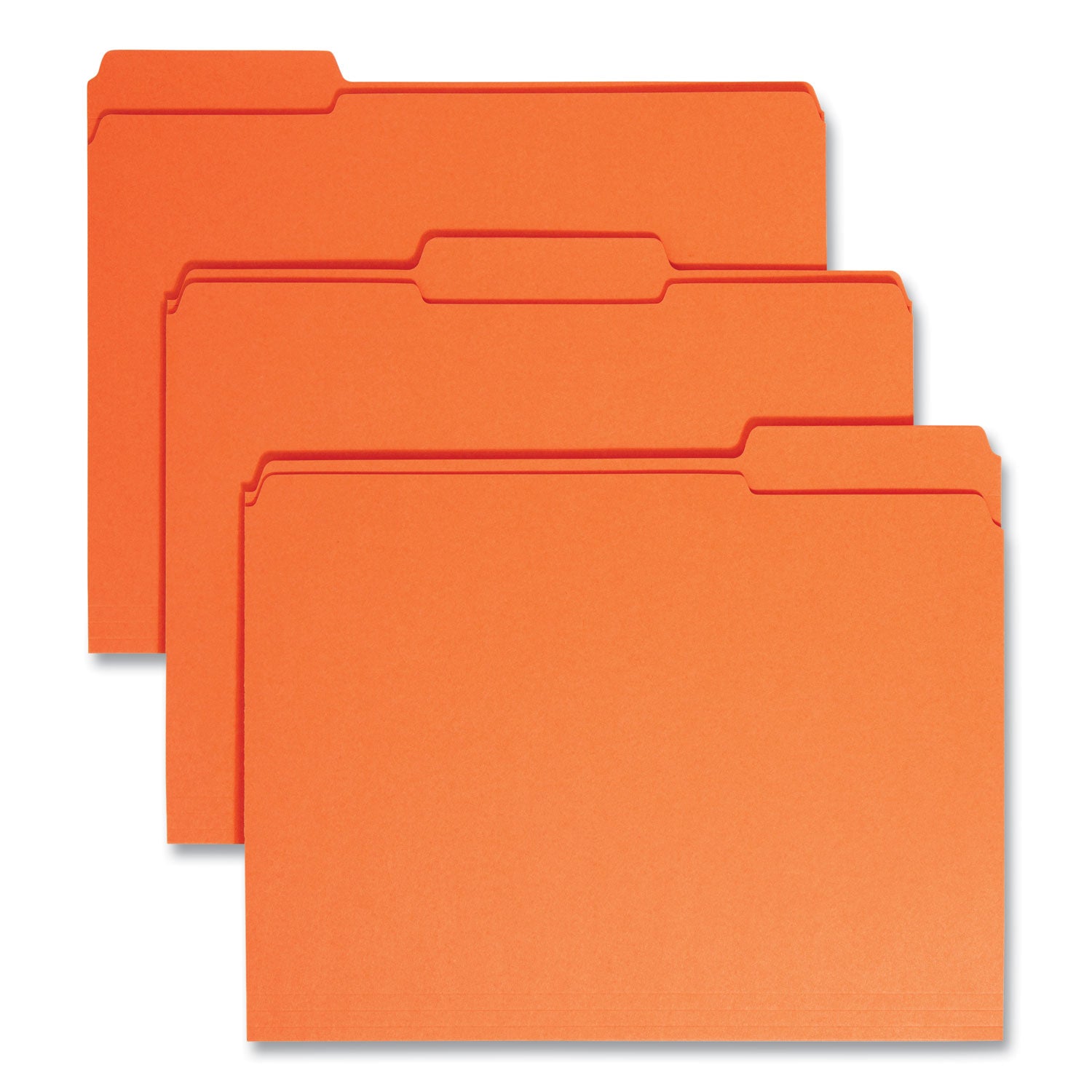 Smead Reinforced Top Tab Colored File Folders, 1/3-Cut Tabs: Assorted, Letter Size, 0.75" Expansion, Orange, 100/Box (12534)