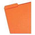 Smead Reinforced Top Tab Colored File Folders, 1/3-Cut Tabs: Assorted, Letter Size, 0.75" Expansion, Orange, 100/Box (12534)