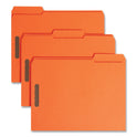 Smead Top Tab Colored Fastener Folders, 0.75" Expansion, 2 Fasteners, Letter Size, Orange Exterior, 50/Box (12540)