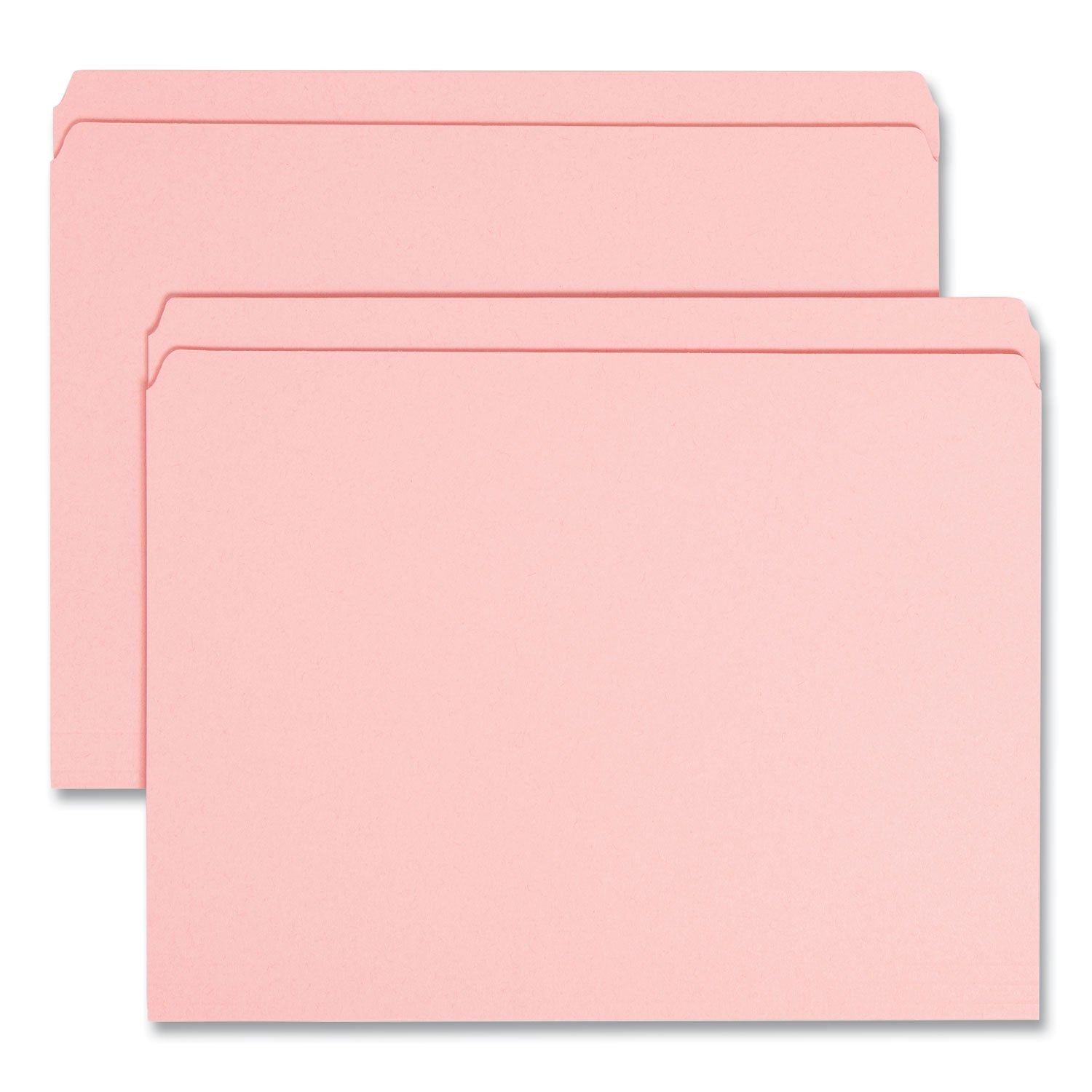 Smead Reinforced Top Tab Colored File Folders, Straight Tabs, Letter Size, 0.75" Expansion, Pink, 100/Box (12610)