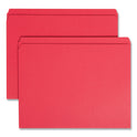 Smead Reinforced Top Tab Colored File Folders, Straight Tabs, Letter Size, 0.75" Expansion, Red, 100/Box (12710)