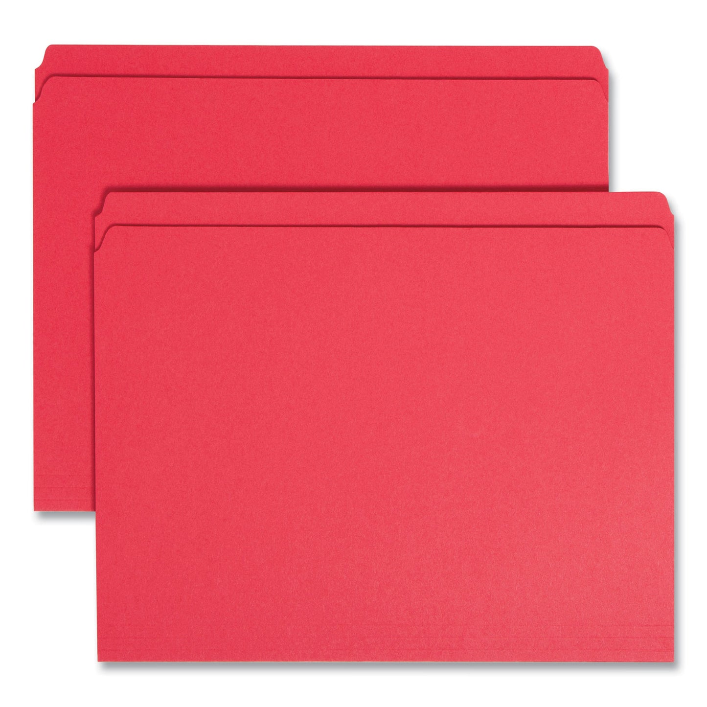 Smead Reinforced Top Tab Colored File Folders, Straight Tabs, Letter Size, 0.75" Expansion, Red, 100/Box (12710)