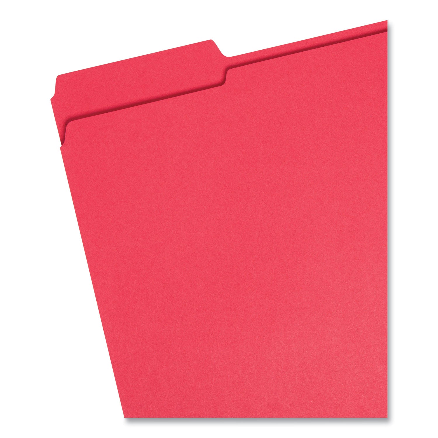 Smead Reinforced Top Tab Colored File Folders, 1/3-Cut Tabs: Assorted, Letter Size, 0.75" Expansion, Red, 100/Box (12734)