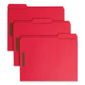 Smead Top Tab Colored Fastener Folders, 0.75" Expansion, 2 Fasteners, Letter Size, Red Exterior, 50/Box (12740)