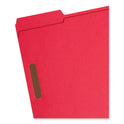 Smead Top Tab Colored Fastener Folders, 0.75" Expansion, 2 Fasteners, Letter Size, Red Exterior, 50/Box (12740)