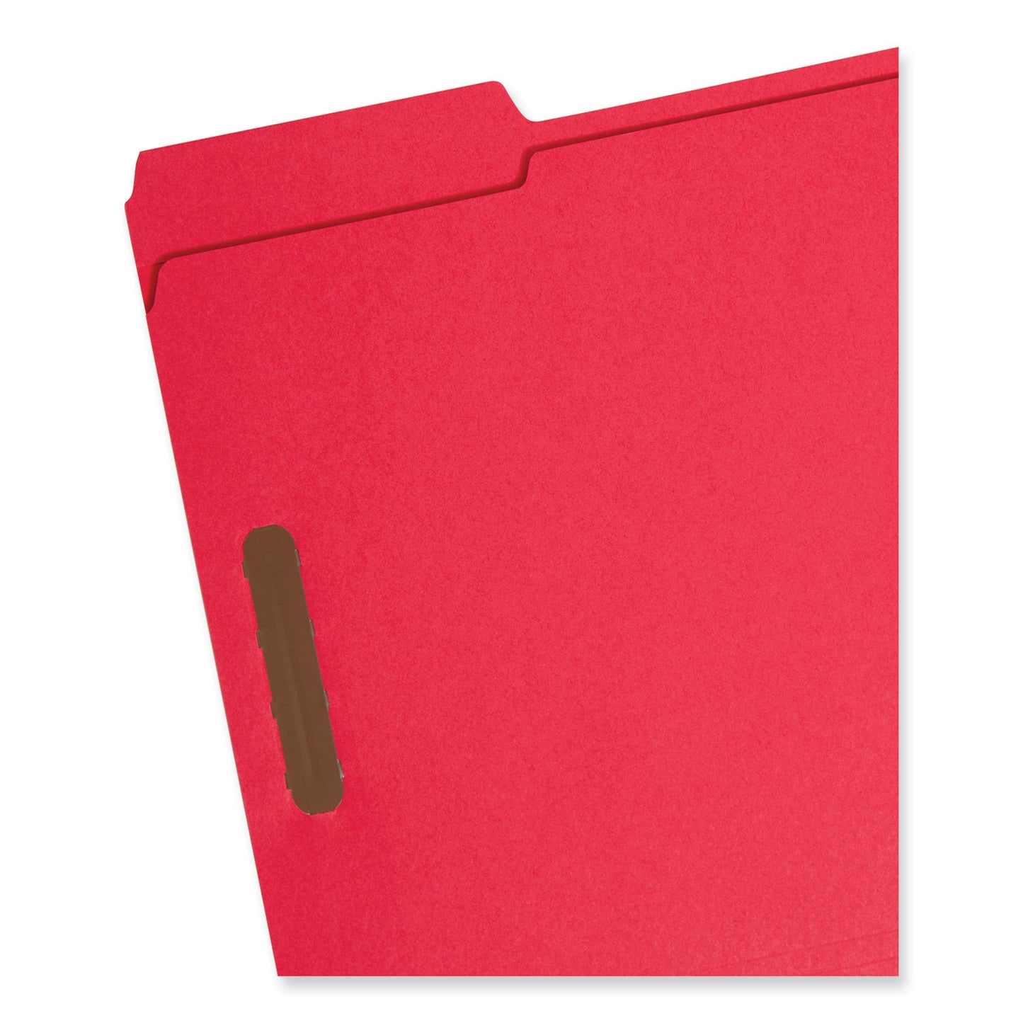 Smead Top Tab Colored Fastener Folders, 0.75" Expansion, 2 Fasteners, Letter Size, Red Exterior, 50/Box (12740)